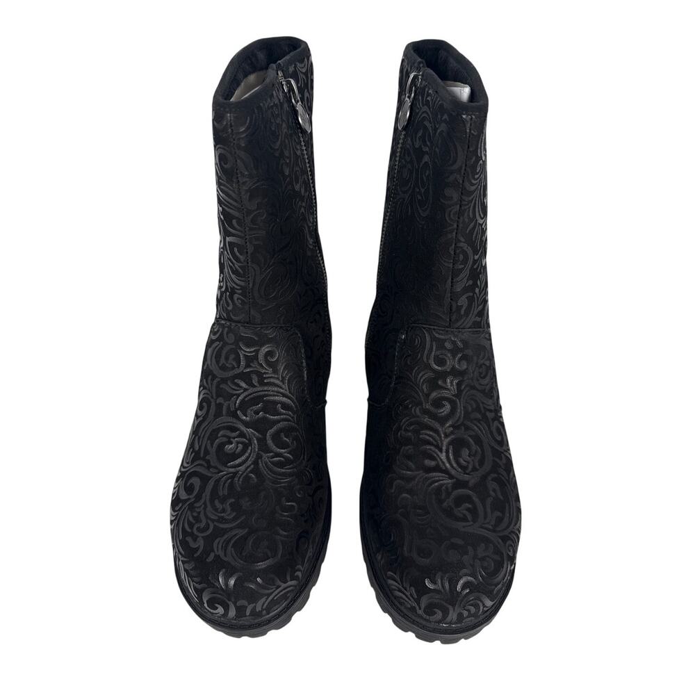 Alegria Chalet Mid Boots Rococo Womens 8-8.5 EU38 Black Leather Pattern Lined - Picture 6 of 11